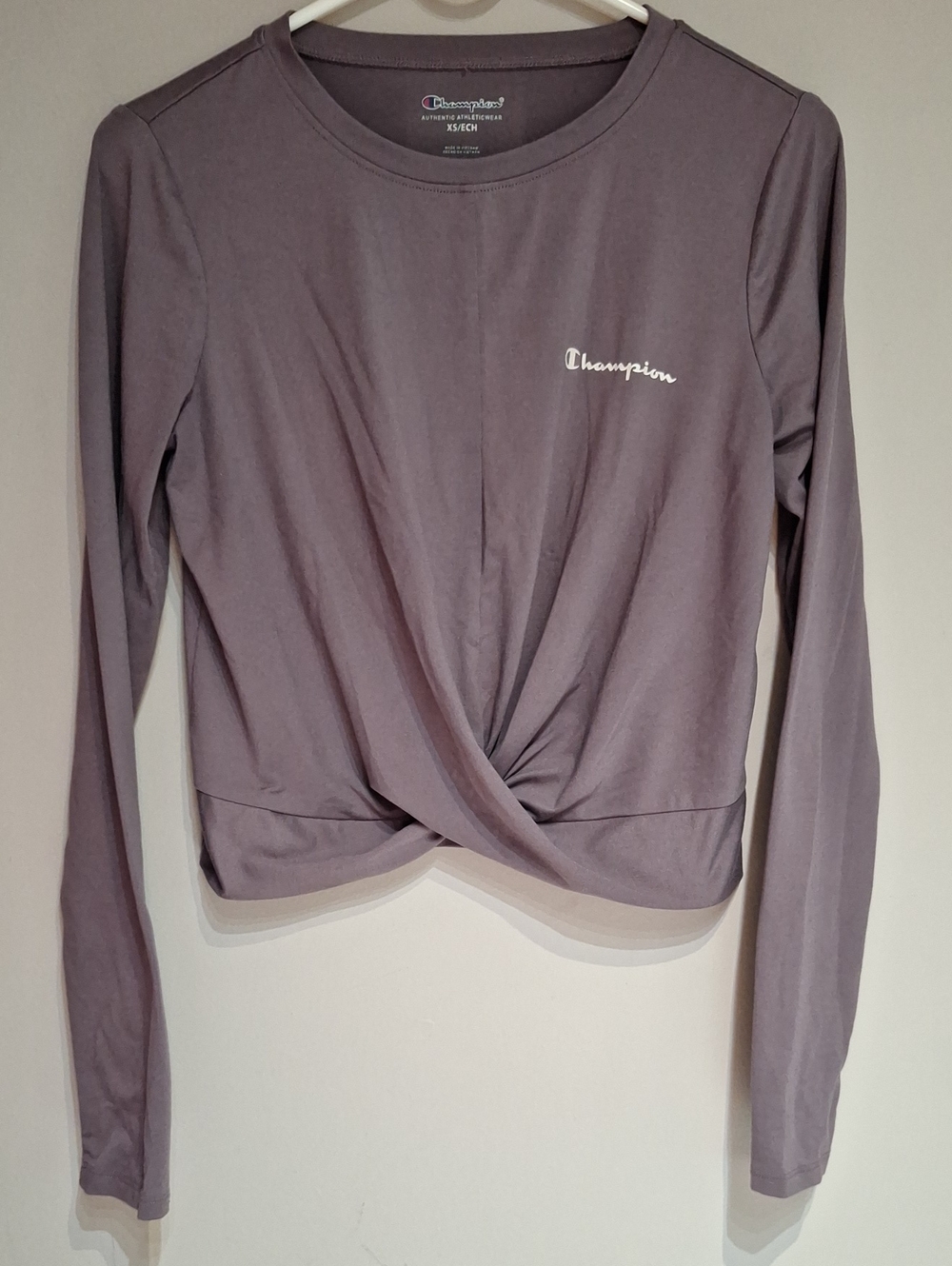 Champion Long-Sleeve Twist Front Top - Mauve